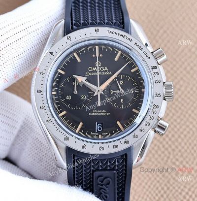 2022 Copy Omega Speedmaster '57 VK Chrono Watch Black Rubber Strap